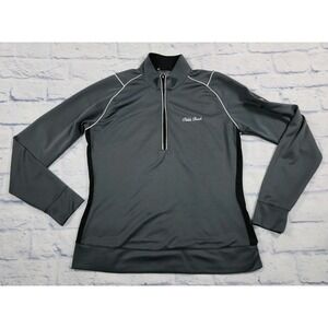 Adidas WOMENS SZ S Climalite 1/4 Zip Long Sleeve Pullover Top Gray PEBBLE BEACH
